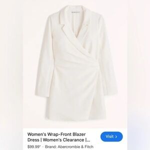 Abercrombie & Fitch Women's White Long Sleeve Dress